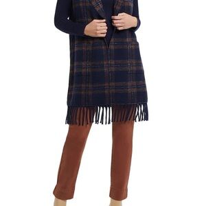 TRIBAL- 1201O-Vest-W/Bottom-Fringe-Color-DK Ocean